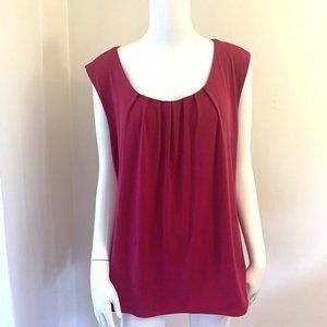 Jones Studio 24W Raspberry Top Sleeveless Polyester Dark Pink Work Business Chur